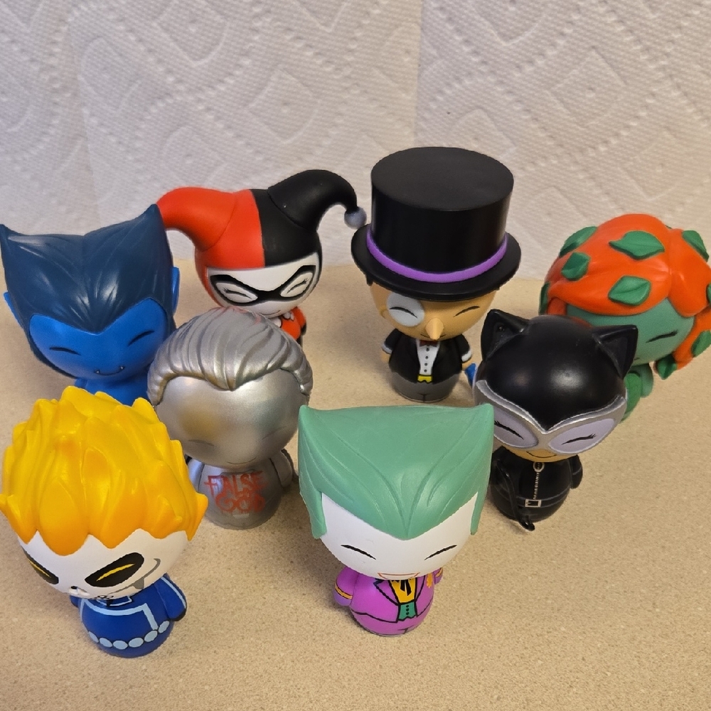 Funko Dorbz DC Marvel Superhero and Villain Vinyl Figure Bundle Of 8
